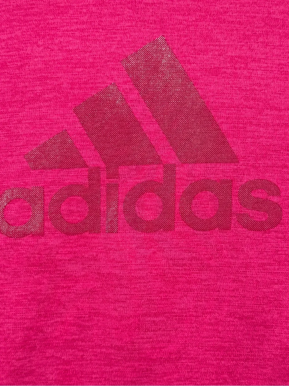 Adidas Girls Pullover Hoodie Pink Heathered Logo Sweatshirt Size 10/12